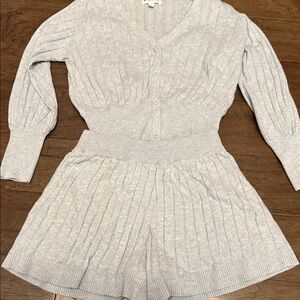 WHITEROOM+CACTUS grey short (sz small) and cardigan (size m) set